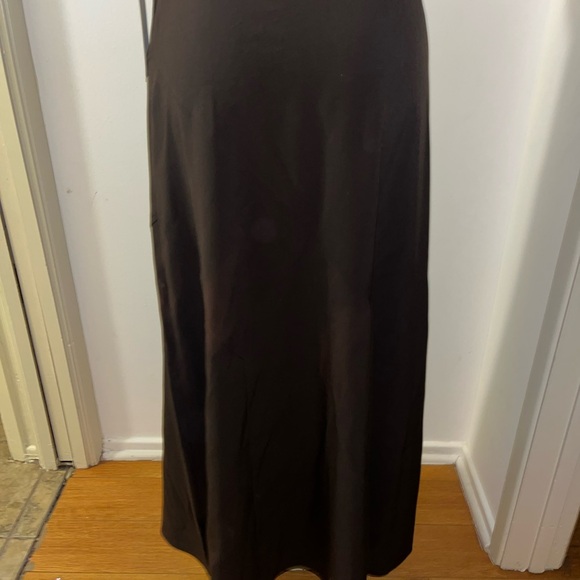 Larry Levine washable stretch Elegant brown Maxi Skirt size 8 - Picture 3 of 4